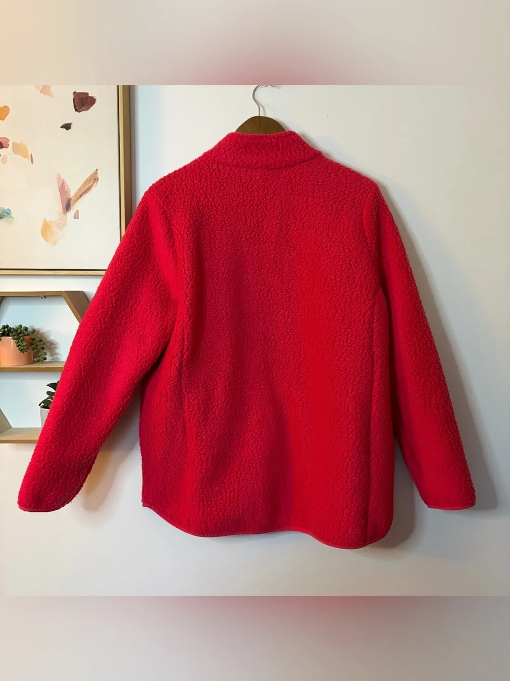 Talbots Cozy Red Sherpa Zip Jacket 1X